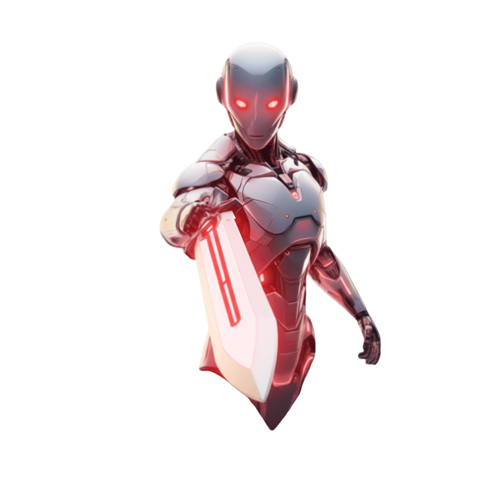 Floating robot in dark mode