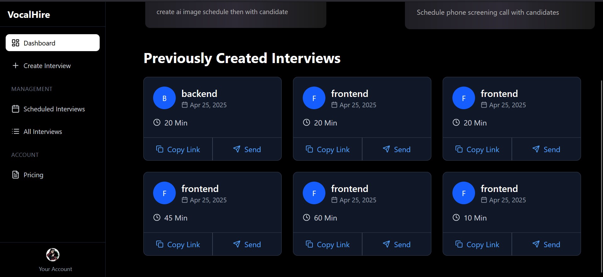 VocalHire: Real-Time Interview Platform screenshot 3
